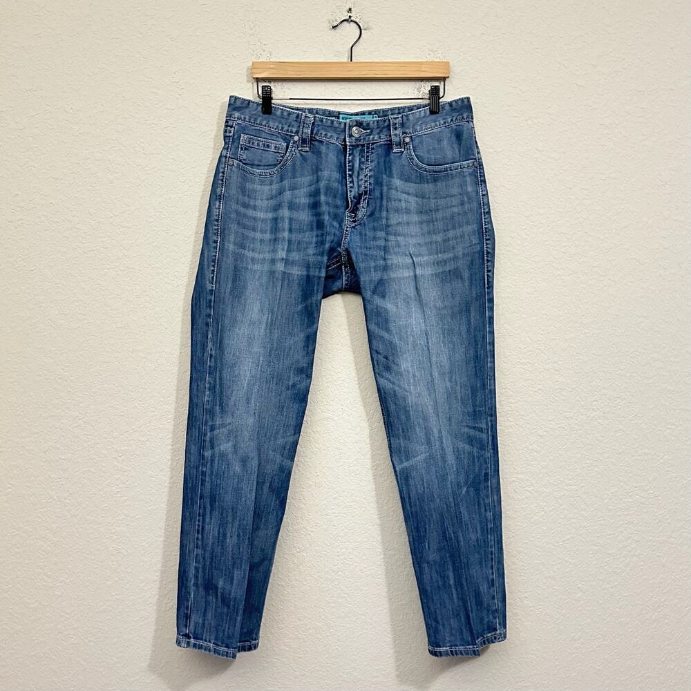 ROCK & ROLL DENIM Revolver Jeans Blue Slim Straight Leg Western Rodeo